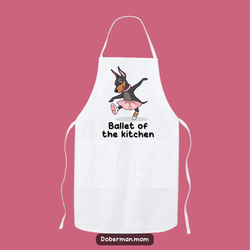 Funny Ballet Doberman Apron - Graceful Slippers Kitchen Humor Gift