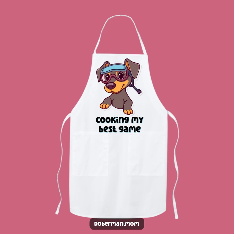 Funny Sports Doberman Apron: Playful Goggles Chef's Companion Gift