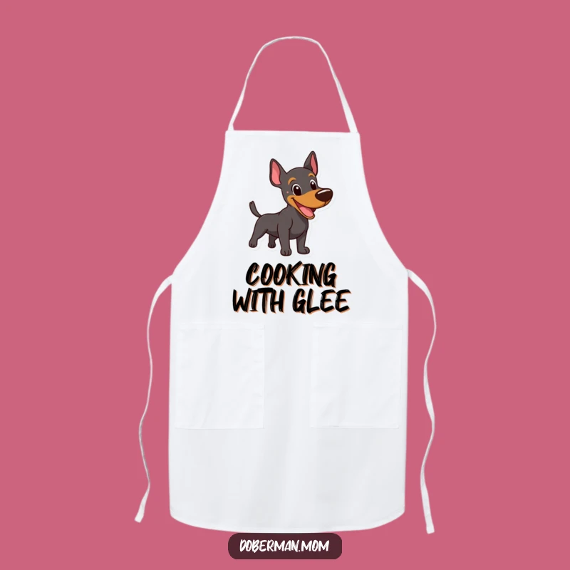 Funny Happy Doberman Apron: Playful Barking Chef's Companion Gift
