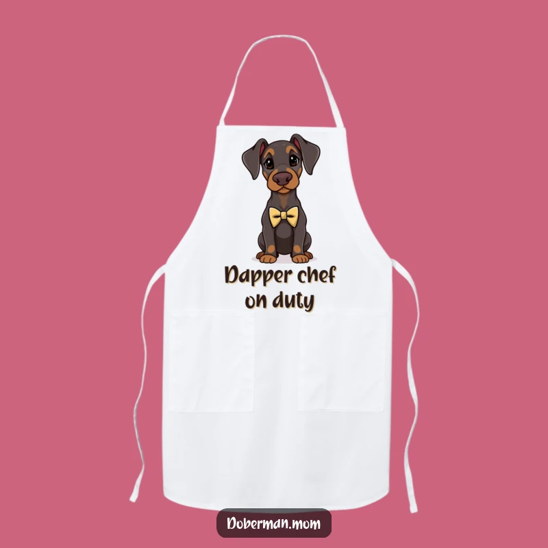 Funny Doberman Dapper Apron - Elegant Kitchen Dog Chef Gift