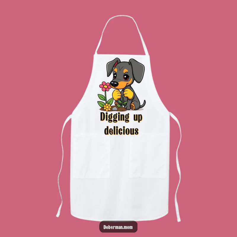 Funny Gardening Apron: Doberman Planter, Hilarious Chef Accessory
