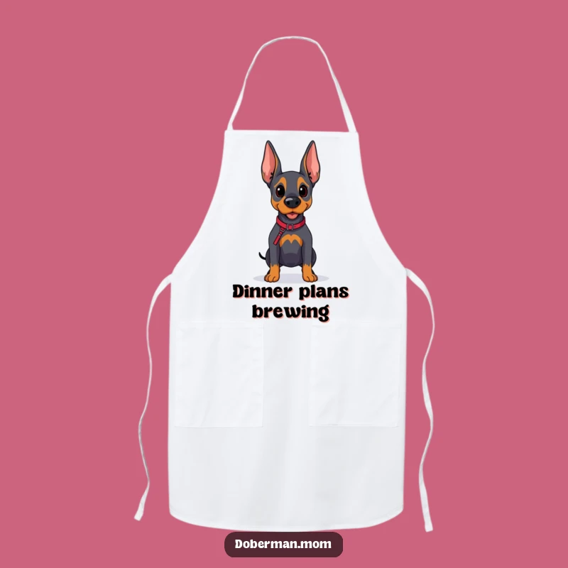 Funny Doberman Adventure Apron - Hopeful Dog Leash Kitchen Gift