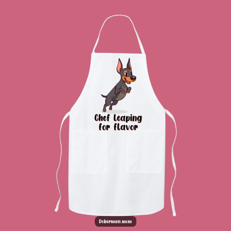 Funny Determined Doberman Jump Apron - Athletic Chef Gift
