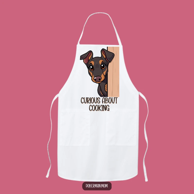 Funny Doberman Apron: Curious Peek - Humorous Kitchen Surprise Gift