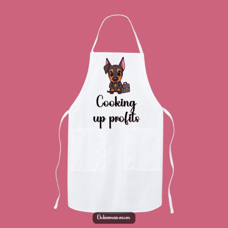 Funny Doberman Business Apron: Work Hard, Laugh Harder, Perfect Humorous Gift