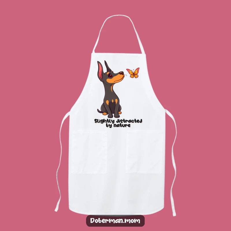Funny Doberman Butterfly Apron: Cute Curious Cook's Companion, Perfect Funny Gift