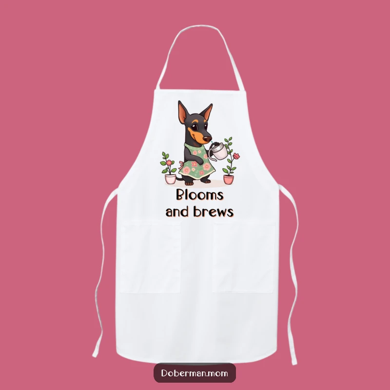 Funny Doberman Gardener Apron: Floral Chic for the Kitchen Gardener - A Perfect Funny Gift!
