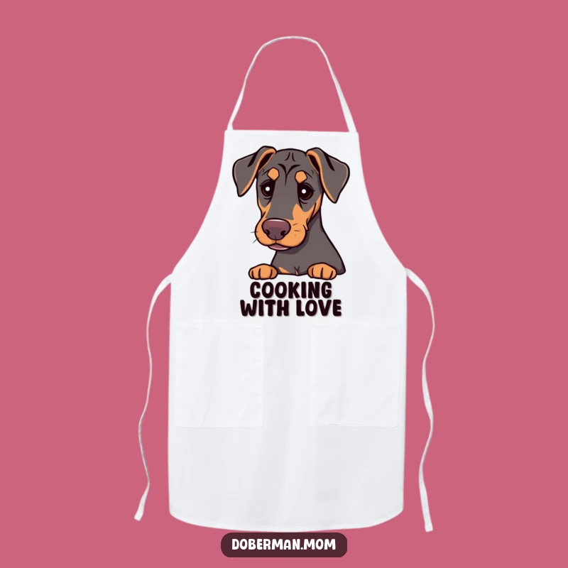 Funny Doberman Gentle Comfort Apron: Cook with Kindness & Humor Gift