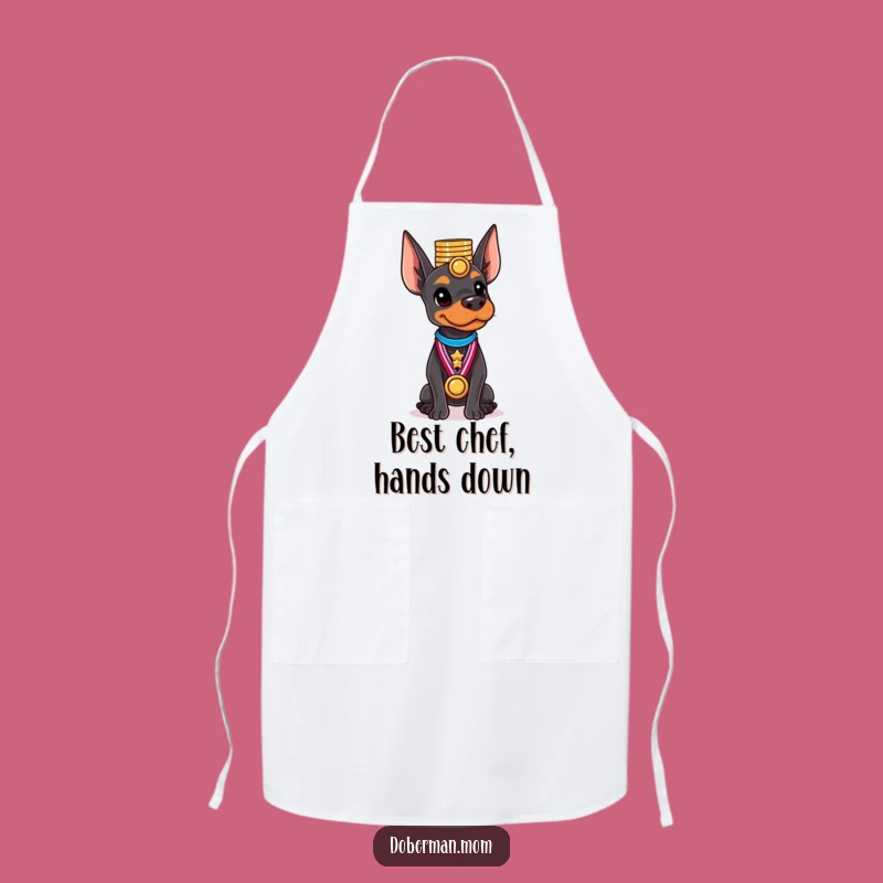 Funny Doberman Medal Master Apron: Kitchen Triumphs & Humorous Ace Gift