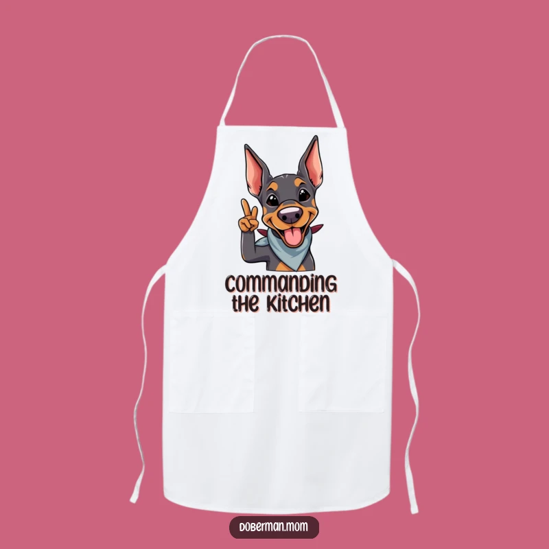 Funny Doberman Salute Apron: Cook with Confidence, Hilarious Dog Gift