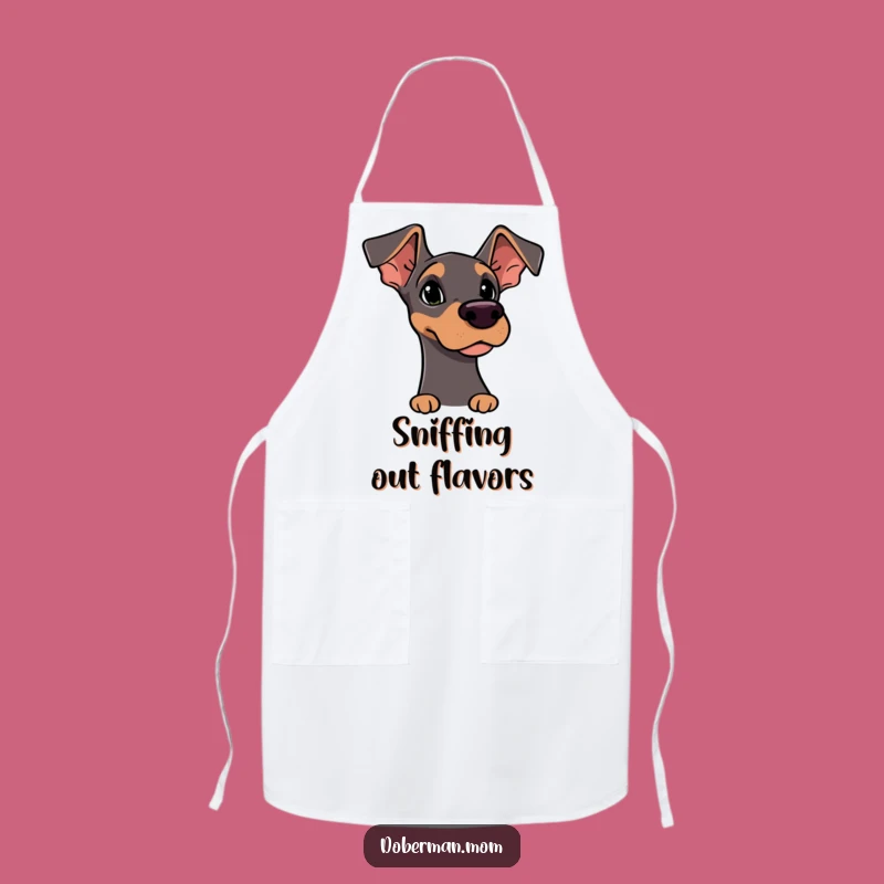 Funny Doberman Sniffing Apron: Keep Clean While Investigating