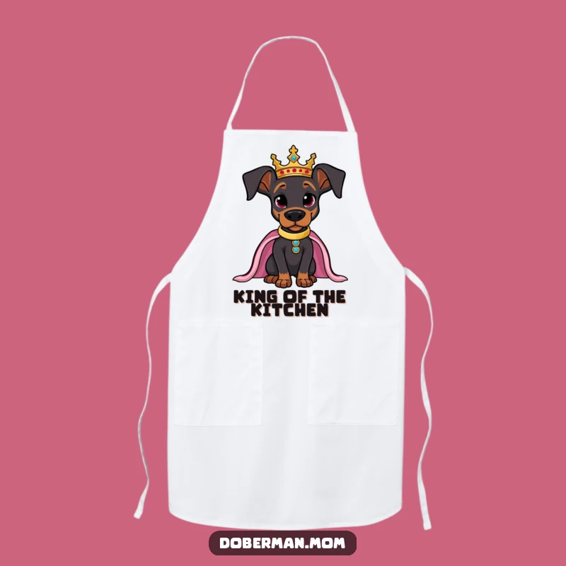 Funny Royal Apron: Doberman King, Hilarious Chef Accessory