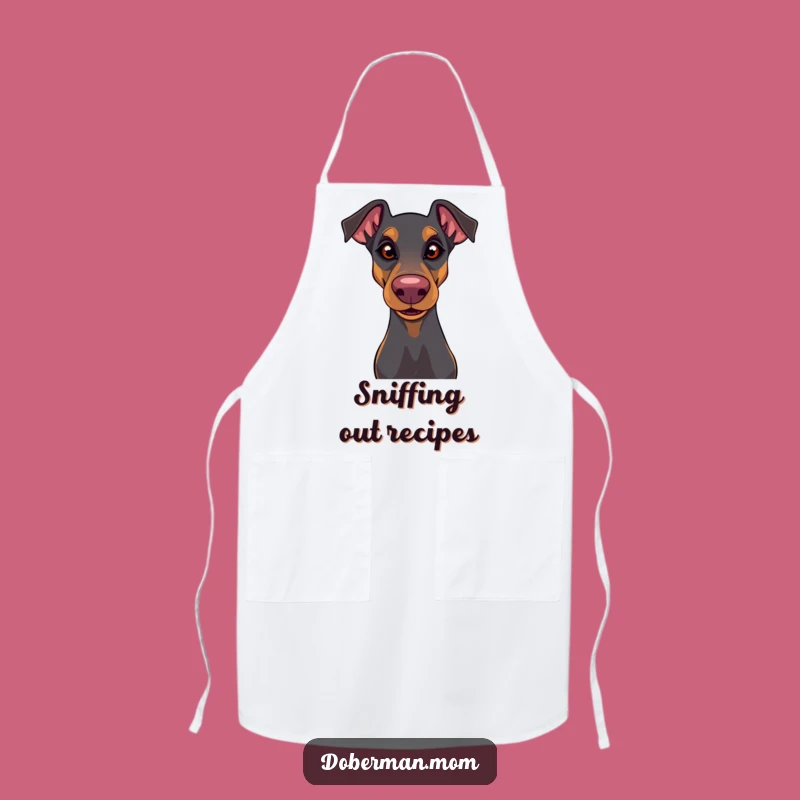 Playful Doberman Apron: Funny Kitchen Helper with a Wiggly Nose