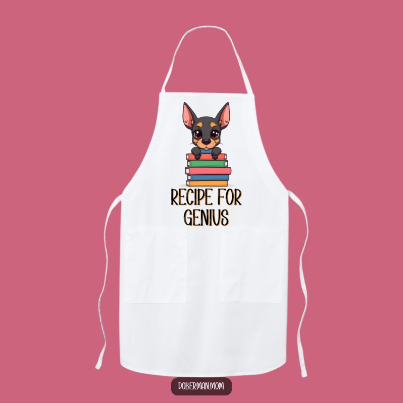 Funny Doberman Book Stack Apron: Chef Canine Wisdom for Your Kitchen Gift