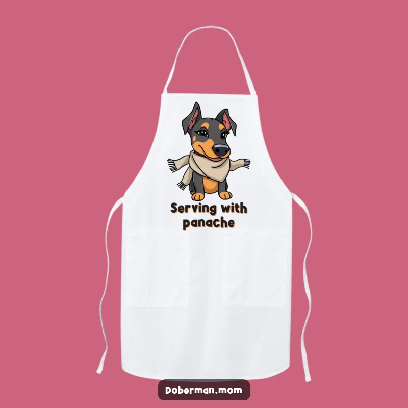 Funny Doberman Chef Scarfy Apron - Hilarious Dog Lover Kitchen Gift