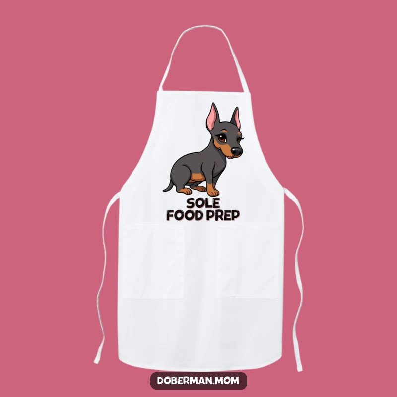 Funny Doberman Boot Apron: Winking Chef, Polished Boot Kitchen Gift