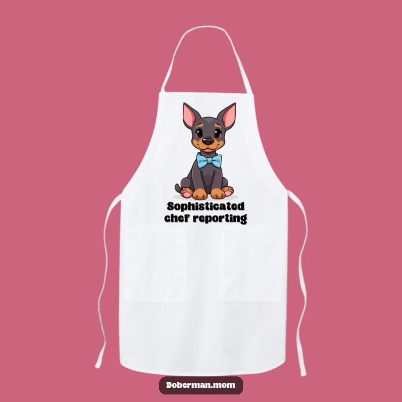 Funny Doberman Bow Tie Apron: Attentive Chef for Stylish Cooking