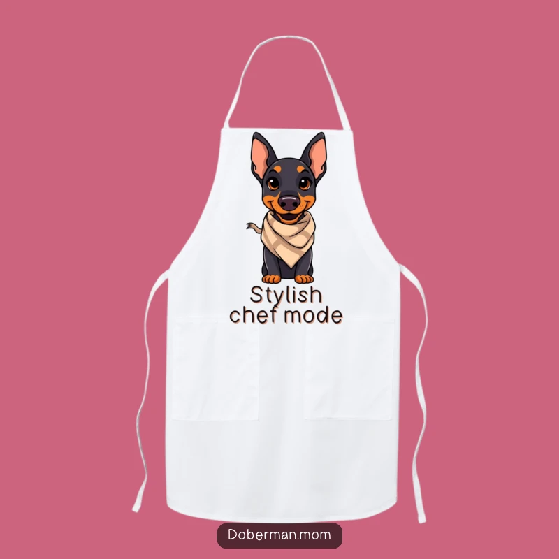 Funny Doberman Chic Apron: Chef's Sophisticated Dog Gift