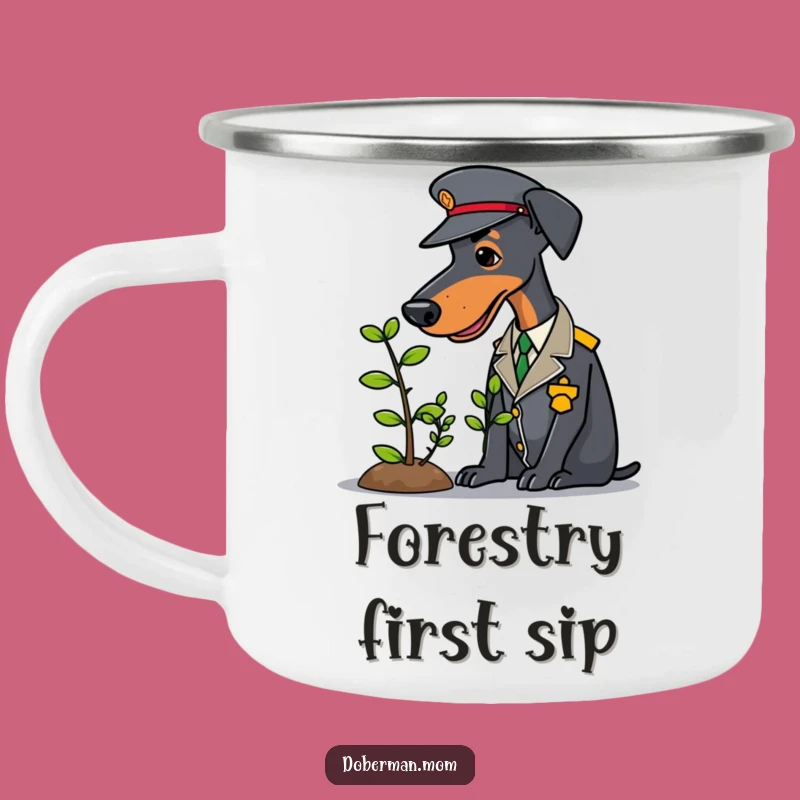 Funny Doberman Gardener Camping Mug: Nature's Little Helper, Best Humorous Gift
