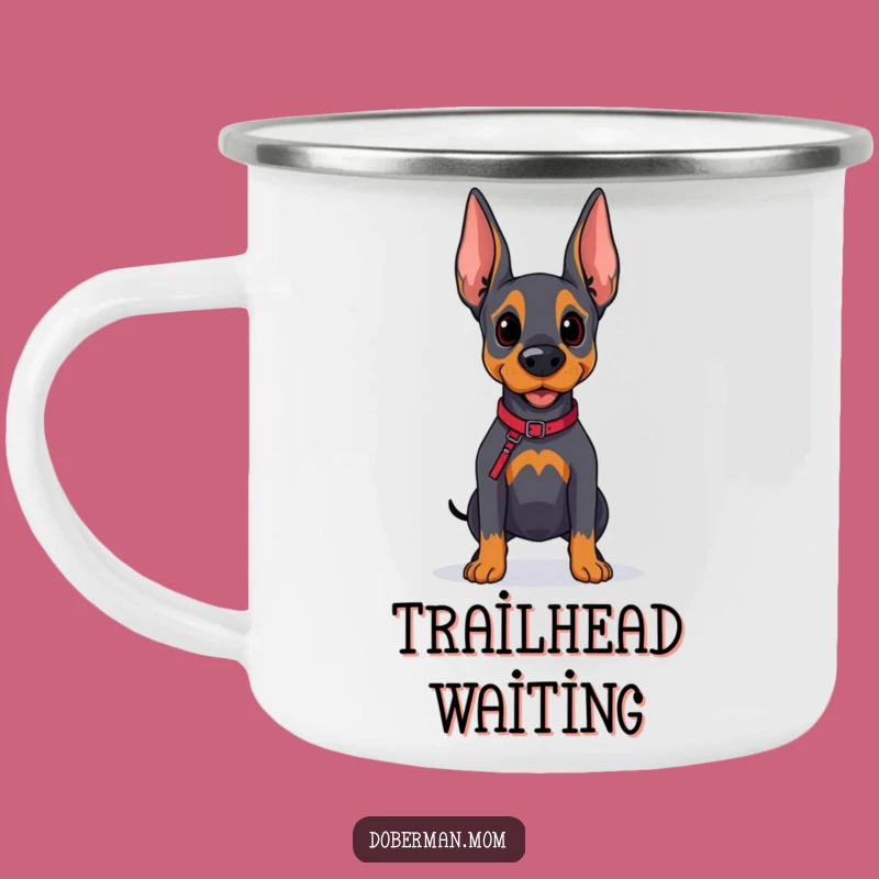 Funny Doberman Campfire Mug - Hopeful Dog Leash Adventure Gift