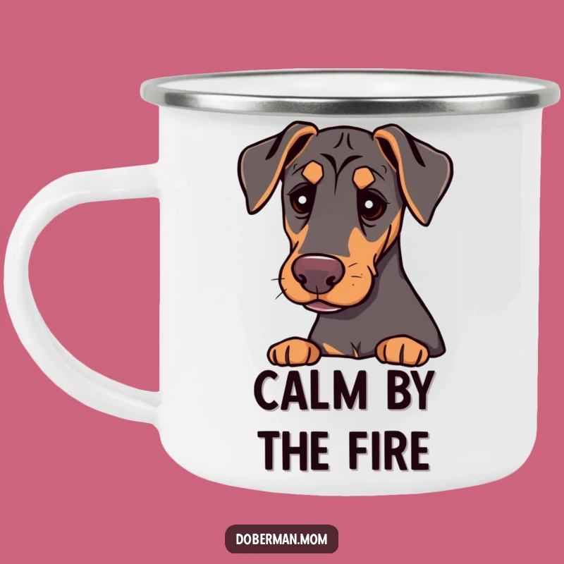 Funny Doberman Gentle Comfort Camping Mug: Soothing Adventures Gift
