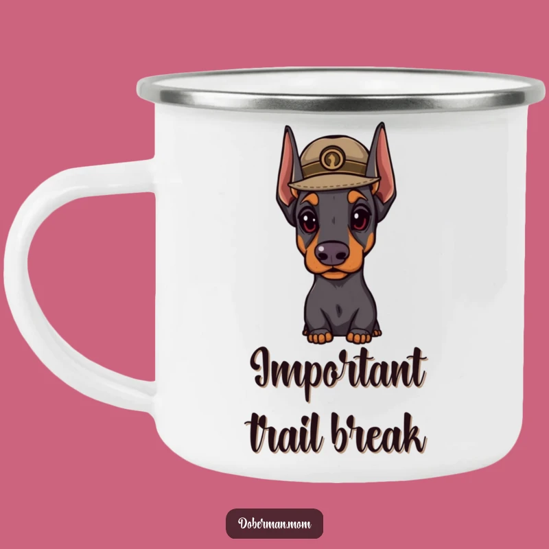 Funny Doberman Hat Camping Mug: Distinguished Outdoor Style, Classy Gift