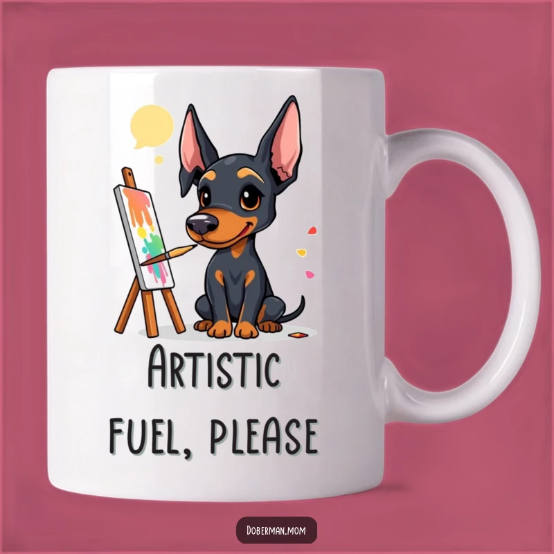 Funny Doberman Artist Mug: A Creative Canine Painting Wonders, The Ultimate Funny Gift