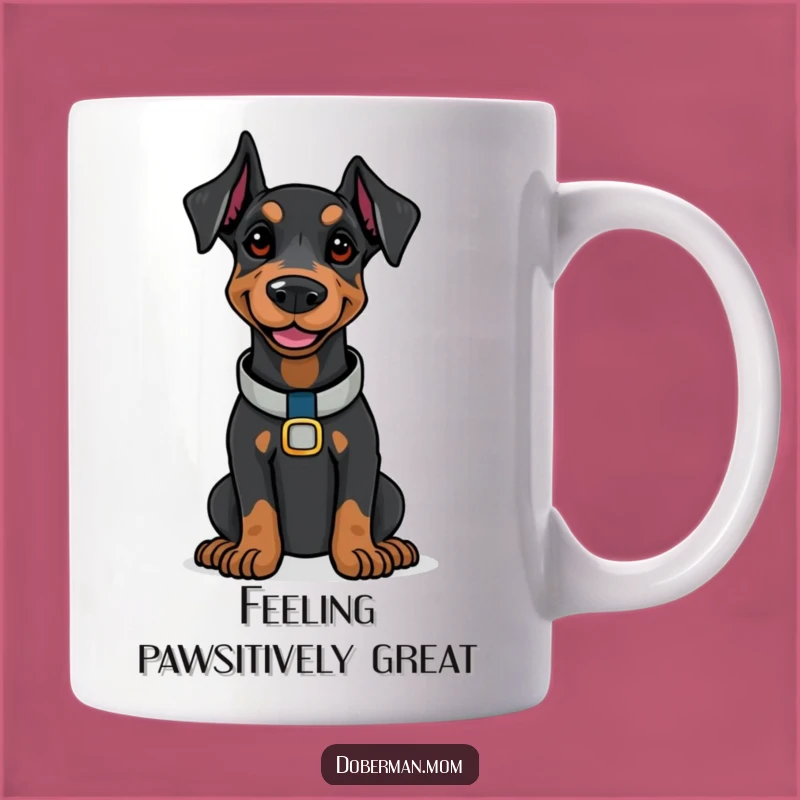 Funny Doberman Confidence Mug: Polished Pooch Smiles, Hilarious Gift Choice