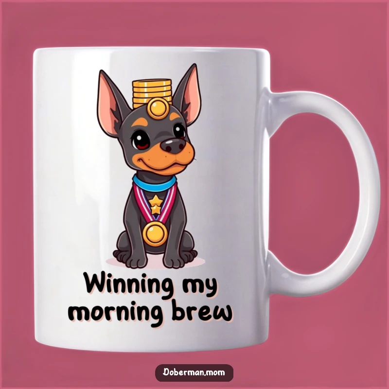 Funny Doberman Medal Master Mug: Award-Winning Humor & Perfect Gift for Champions