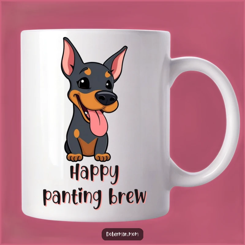 Funny Happy Doberman Mug A Hilarious Gift for Panting Dog Lovers