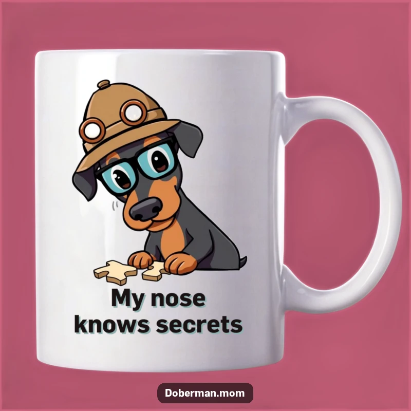 Funny Doberman Detective Mug: A Clever Canine Solving Mysteries, A Perfect Funny Gift for Dog Lovers