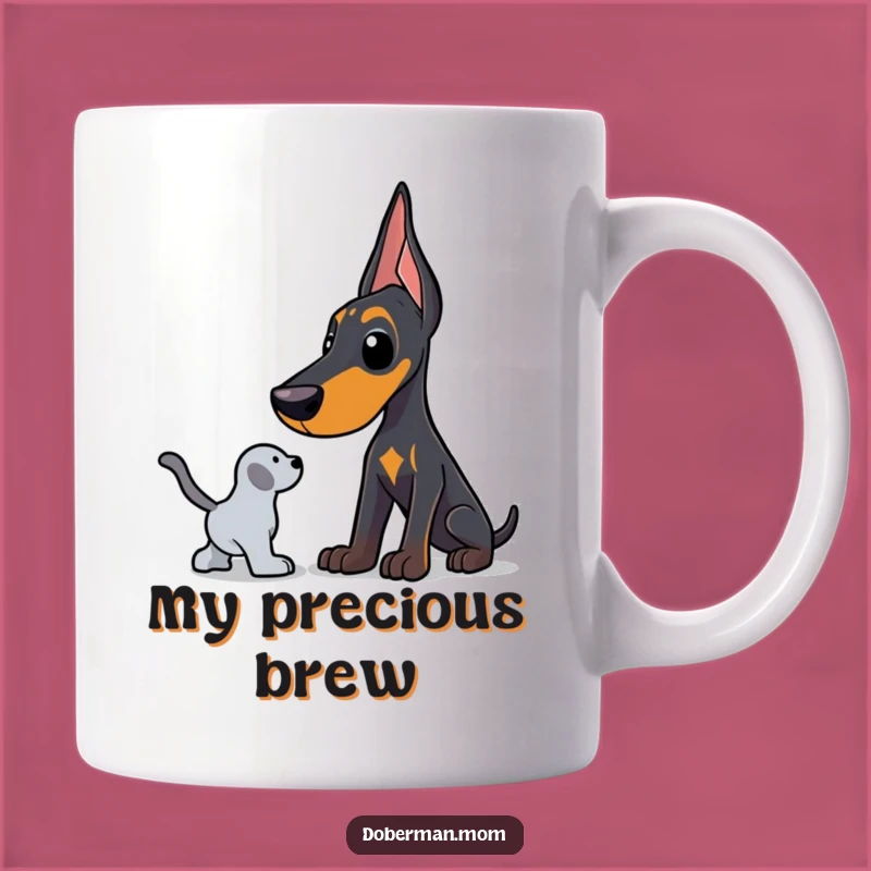Protective Doberman Mug: Guardian of the Toy, Funny Dog Lover Gift