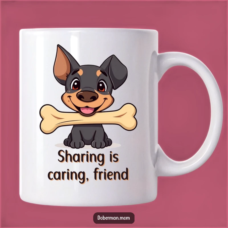 Funny Sweet Doberman Bone Mug - Adorable Dog Lover Gift