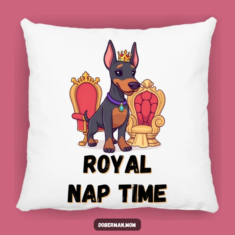 Cozy Funny Doberman Royal Pillow: Comfy & Majestic Decor