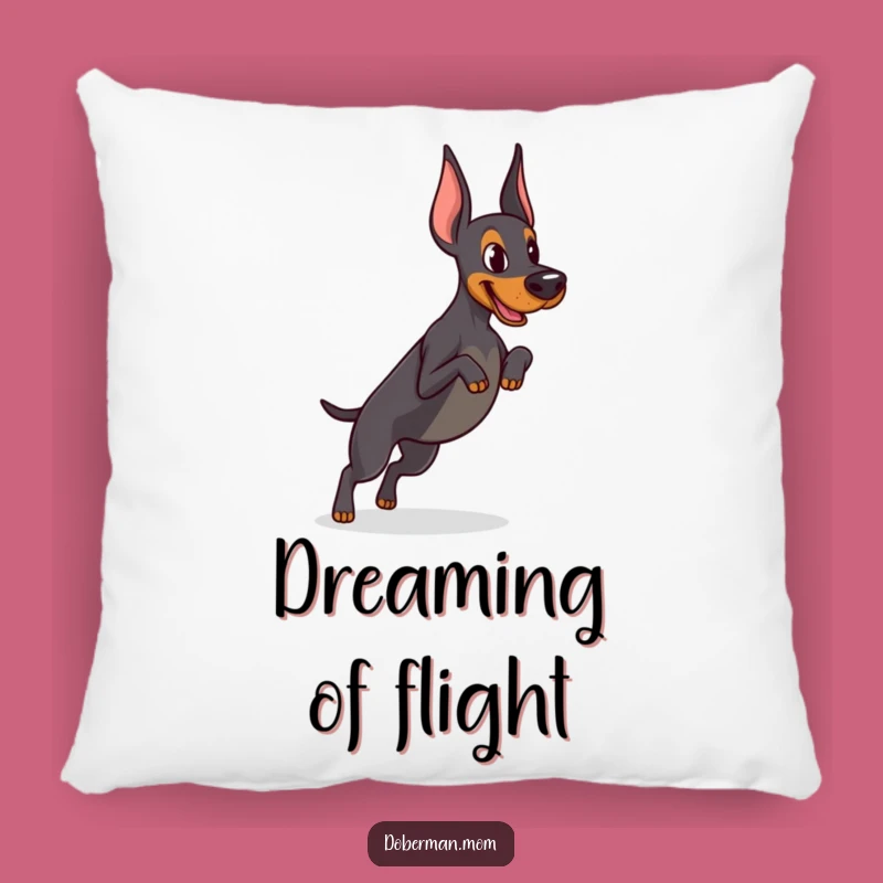 Funny Determined Doberman Jump Pillow - Athletic Comfort