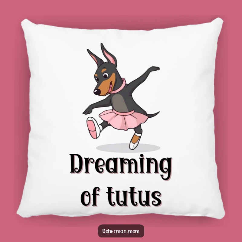 Funny Ballet Doberman Pillow - Cozy Slippers Dance Comfort Gift