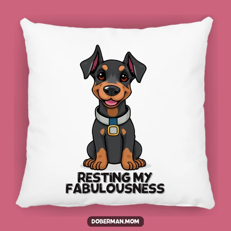 Funny Doberman Confidence Pillow: Cozy Canine Calmness, Ideal Humorous Gift