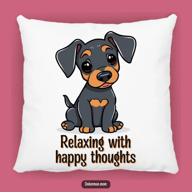 Funny Doberman Tail Wag Pillow: Cozy Alert Dog for Comfort