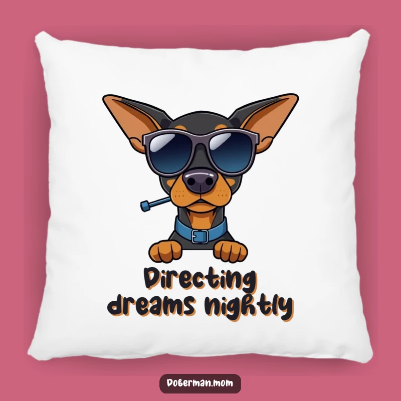 Funny Doberman Traffic Cop Pillow: Cozy Canine Comfort, Hilarious Gift