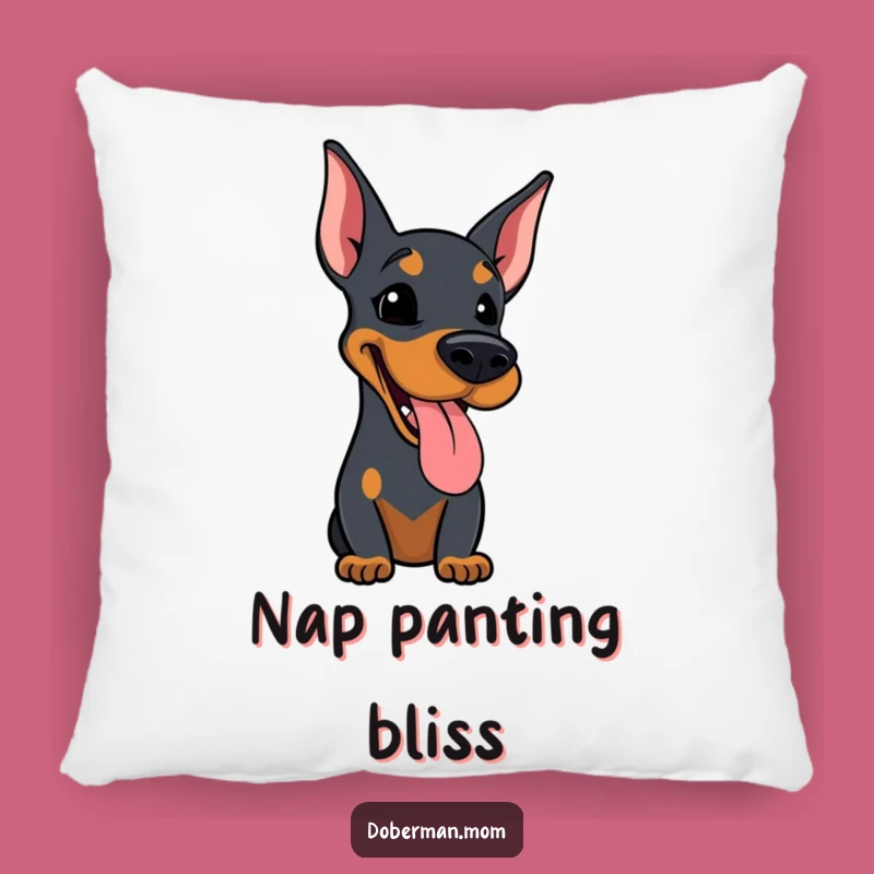 Funny Happy Doberman Pillow A Comfy and Hilarious Throw Pillow