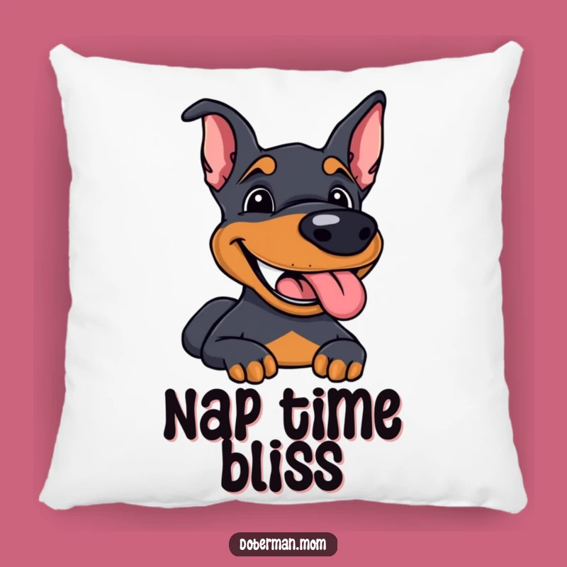 Funny Doberman Pillow: Happy Grin Comfort, Adorable Decor and Sweet Funny Gift