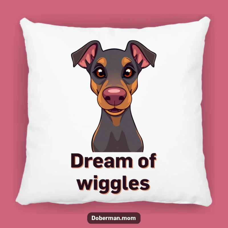 Playful Doberman Pillow: Cozy Comfort with a Funny Wiggly Nose