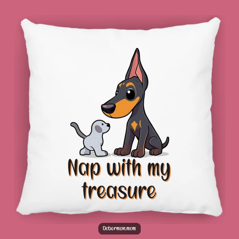 Protective Doberman Pillow: Cozy Comfort with a Funny Toy Guardian
