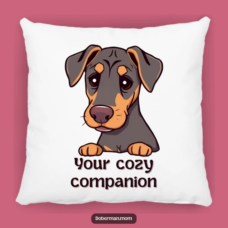 Funny Doberman Gentle Comfort Pillow: Soft Presence & Laughter Gift