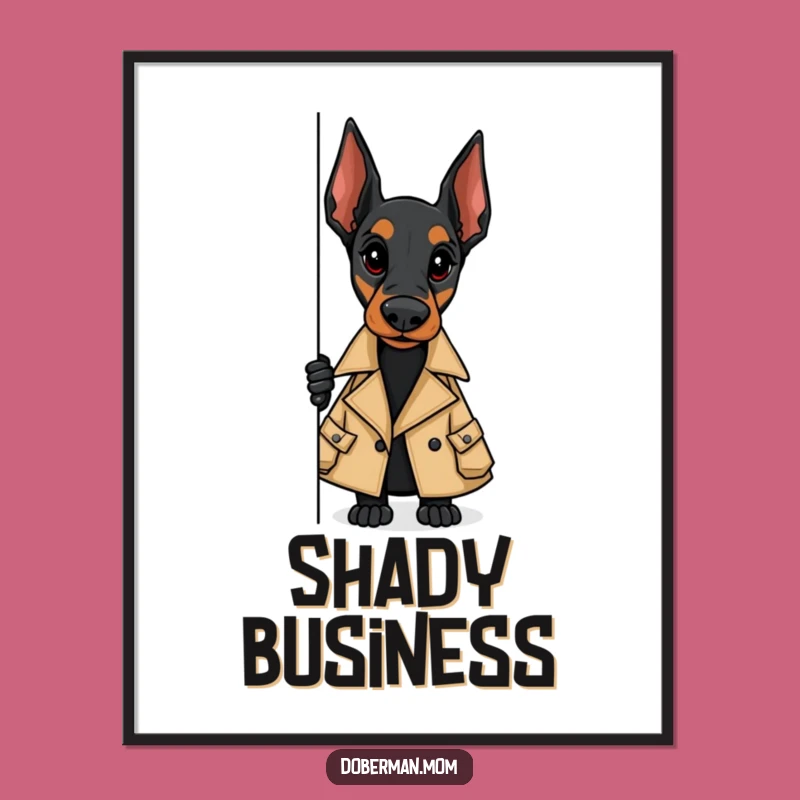 Funny Doberman Trench Coat Digital Art - Spy Download Gift