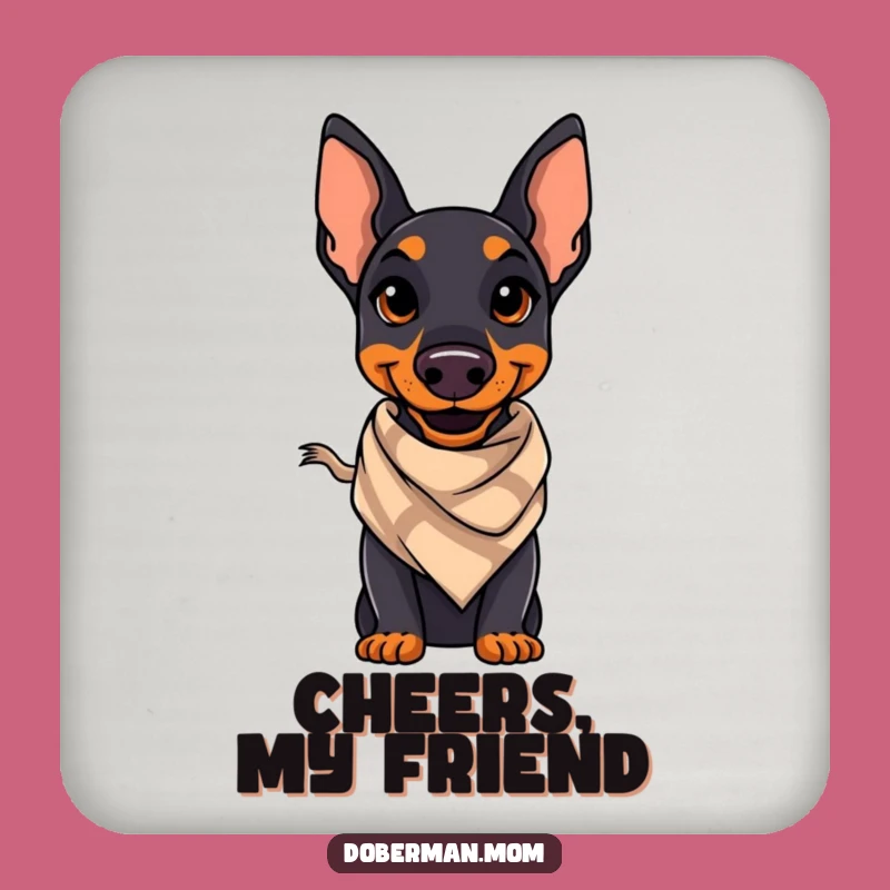 Funny Doberman Style Coaster: Chic Table Protection