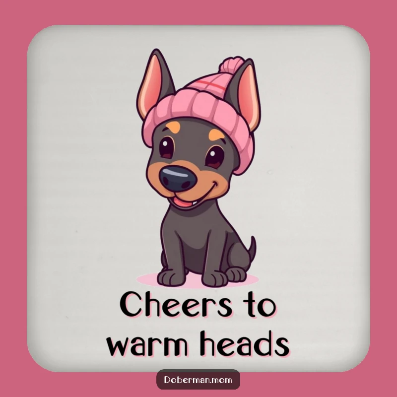Funny Doberman Hat Wave Coasters: Protect Surfaces, Charming Gift