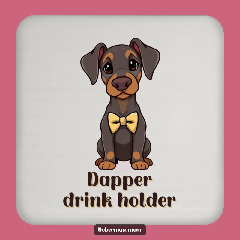 Funny Doberman Dapper Coaster Set - Elegant Dog Drink Gift