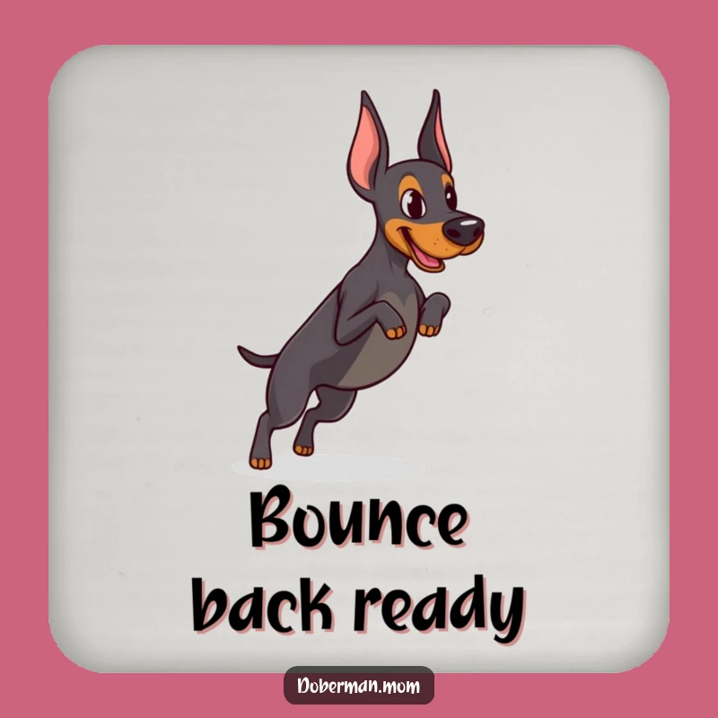 Funny Determined Doberman Jump Coaster - Athletic Table Protector