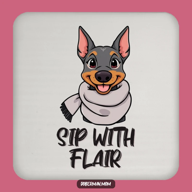 Funny Doberman Coaster: Elegant Dog Style for Stylish & Humorous Table Protection